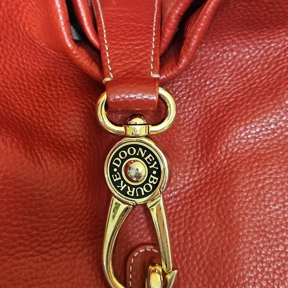 Dooney & Bourke Red Pebble Leather Hobo Shoulder Bag - Picture 2 of 10